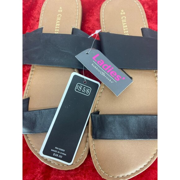 Charles Albert Black Style Mara Women’s Slip On Sandals size Large 9/10 - Picture 3 of 3